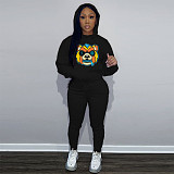 Cartoon Print Harajuku Hoodie Sweatpants Tracksuit DN-8999T5