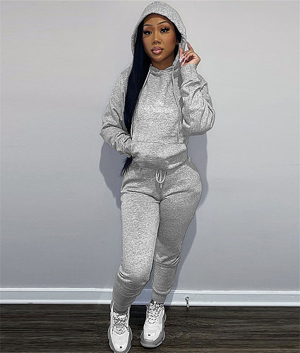 Casual Pullover Hoodies Joggers Two Piece Pant Sets DN-8999P6