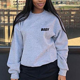 Letter Printed Long Sleeve Casual Sweatshirts DN-8889B1