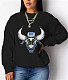 Fleece Long Sleeve O Neck Loose Sweatshirt DN-8889N2