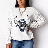 Fleece Long Sleeve O Neck Loose Sweatshirt DN-8889N2