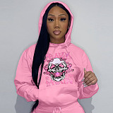 Activewear Pattern Print Pullovers Women Hoodies DN-8888C6
