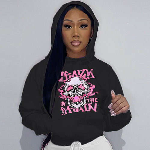 Activewear Pattern Print Pullovers Women Hoodies DN-8888C6