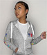 Casual Print Zipper Hooded Sweatshirt Coats DN-8555S13