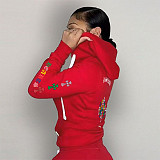 Casual Print Zipper Hooded Sweatshirt Coats DN-8555S13