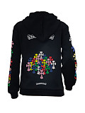 Casual Print Zipper Hooded Sweatshirt Coats DN-8555S13