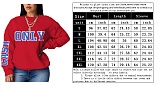 Fleece Cotton Tops Letter Print Women Sweatshirt DN-8889C1