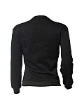 Fleece Cotton Tops Letter Print Women Sweatshirt DN-8889C1