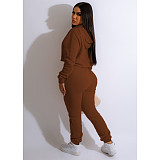 Solid Color Hoodies Crop Tops Joggers Pants Sweatsuits CN-0206