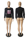 Letters Print Loose Streetwear Sweatshirt Tops DN-8889S12