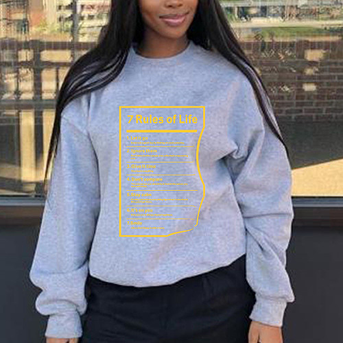 Casual Loose Long Sleeve Pullover Sweatshirts DN-8889R4