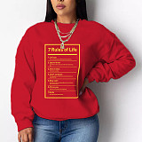 Casual Loose Long Sleeve Pullover Sweatshirts DN-8889R4