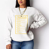Casual Loose Long Sleeve Pullover Sweatshirts DN-8889R4