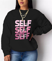 Letters Print Loose Streetwear Sweatshirt Tops DN-8889S12