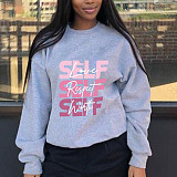 Letters Print Loose Streetwear Sweatshirt Tops DN-8889S12