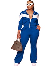 Casual Long Sleeve Zipper Jackets Full Pants Suit XMY-9398