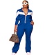 Casual Long Sleeve Zipper Jackets Full Pants Suit XMY-9398