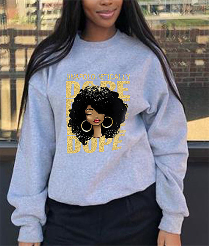 Plus Size Loose Long Sleeve Casual Sweatshirt Tops DN-8889U1