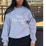 Letter Print Long Sleeve Plus Size Pullover Sweatshirts DN-8889Y2