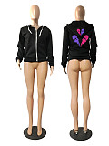 Streetwear Long Sleeve Zipper Hooded Sweatshirt Coat DN-8555A9