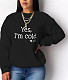 Letter Print Long Sleeve Plus Size Pullover Sweatshirts DN-8889Y2