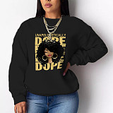 Plus Size Loose Long Sleeve Casual Sweatshirt Tops DN-8889U1