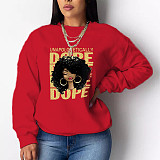 Plus Size Loose Long Sleeve Casual Sweatshirt Tops DN-8889U1