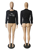 Letter Print Long Sleeve Plus Size Pullover Sweatshirts DN-8889Y2