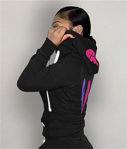 Streetwear Long Sleeve Zipper Hooded Sweatshirt Coat DN-8555A9