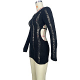 Sexy Long Sleeve Backless Hollow Out Club Dresses MDF-5353