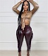 Tassel Skinny Solid Color Streetwear PU Leather Pants WA-77525
