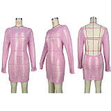 Sexy Long Sleeve Backless Hollow Out Club Dresses MDF-5353