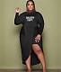 Long Sleeve Letter Print Asymmetrical Casual Dresses YIM-297