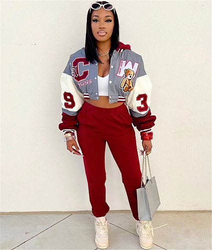 Y2K Streetwear Patchwork Hooded Baseball Jacket JINGJ-6095