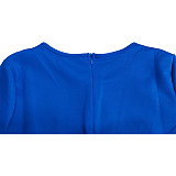 Spring Solid 3/4 Sleeve Round Neck Fishtail Dresses BGN-0009
