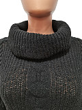 Turtleneck Knitted Sweater Tassel Side Pants Suit CM-8646