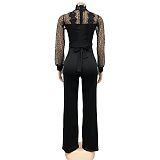 Elegant See-through Lace Sequin Patchwork Jumpsuits BY-6053