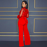 Elegant See-through Lace Sequin Patchwork Jumpsuits BY-6053