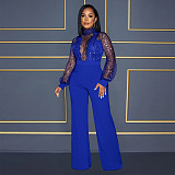 Elegant See-through Lace Sequin Patchwork Jumpsuits BY-6053