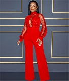Elegant See-through Lace Sequin Patchwork Jumpsuits BY-6053