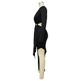 Long Sleeve Cut Out Waist High Side Slit Party Dresses YF-10346