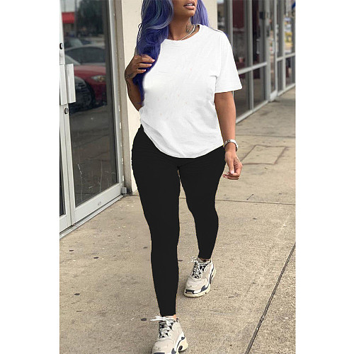 Solid Short Sleeve T Shirts Pants Casual Tracksuits DN-8000