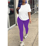 Solid Short Sleeve T Shirts Pants Casual Tracksuits DN-8000