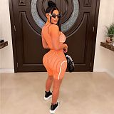 Striped Tank Crop Tops High Waist Shorts 2 Piece Sets MDF-5356