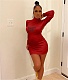 Cotton Turtleneck Backless Bodycon Mini Dresses YIM-304
