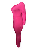 Solid Long Sleeve Bodycon Fitness Jumpsuit DN-8806