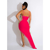 Sexy Diamonds Hot Drill High Slit Evening Dress BY-6039