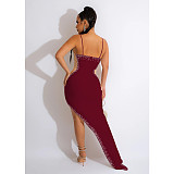 Sexy Diamonds Hot Drill High Slit Evening Dress BY-6039