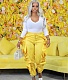Solid Color Ruffles Splicing Side High Waist Pants FNN-8698