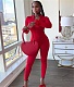 Feathers Long Sleeve Zipper Bodycon Jumpsuits BNY-7275